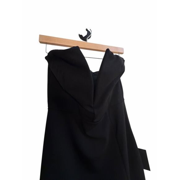 Lulus Black Strapless Evening Gown Dress Size M Slit Maxi Formal Prom NWT - Picture 11 of 16